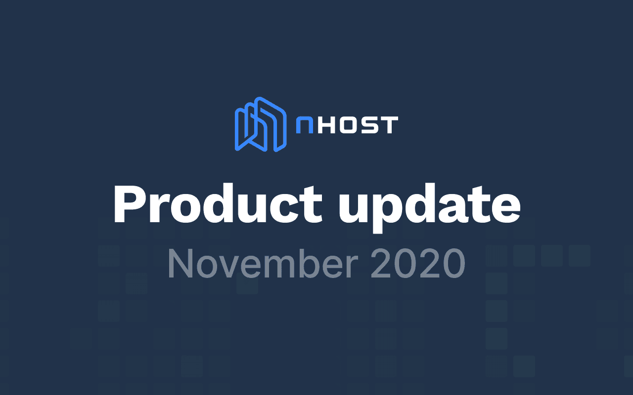 Banner of Nhost November 2020