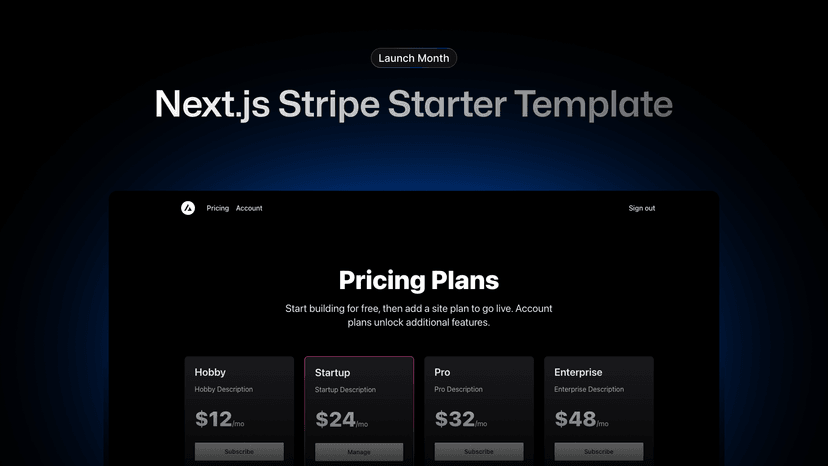 Cover of Next.js Stripe Starter Template