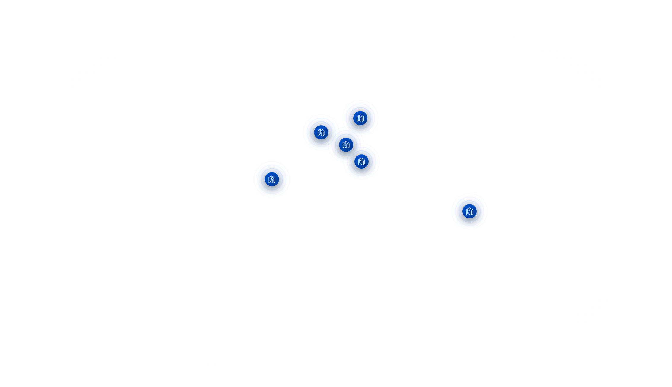 World Map with glowing Nhost logos where team members are located