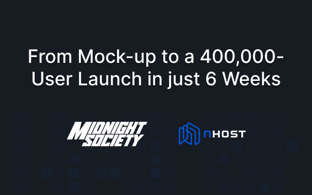 Banner of How Nhost took Midnight Society from Mock-up to a 400,000-User Launch in just 6 Weeks