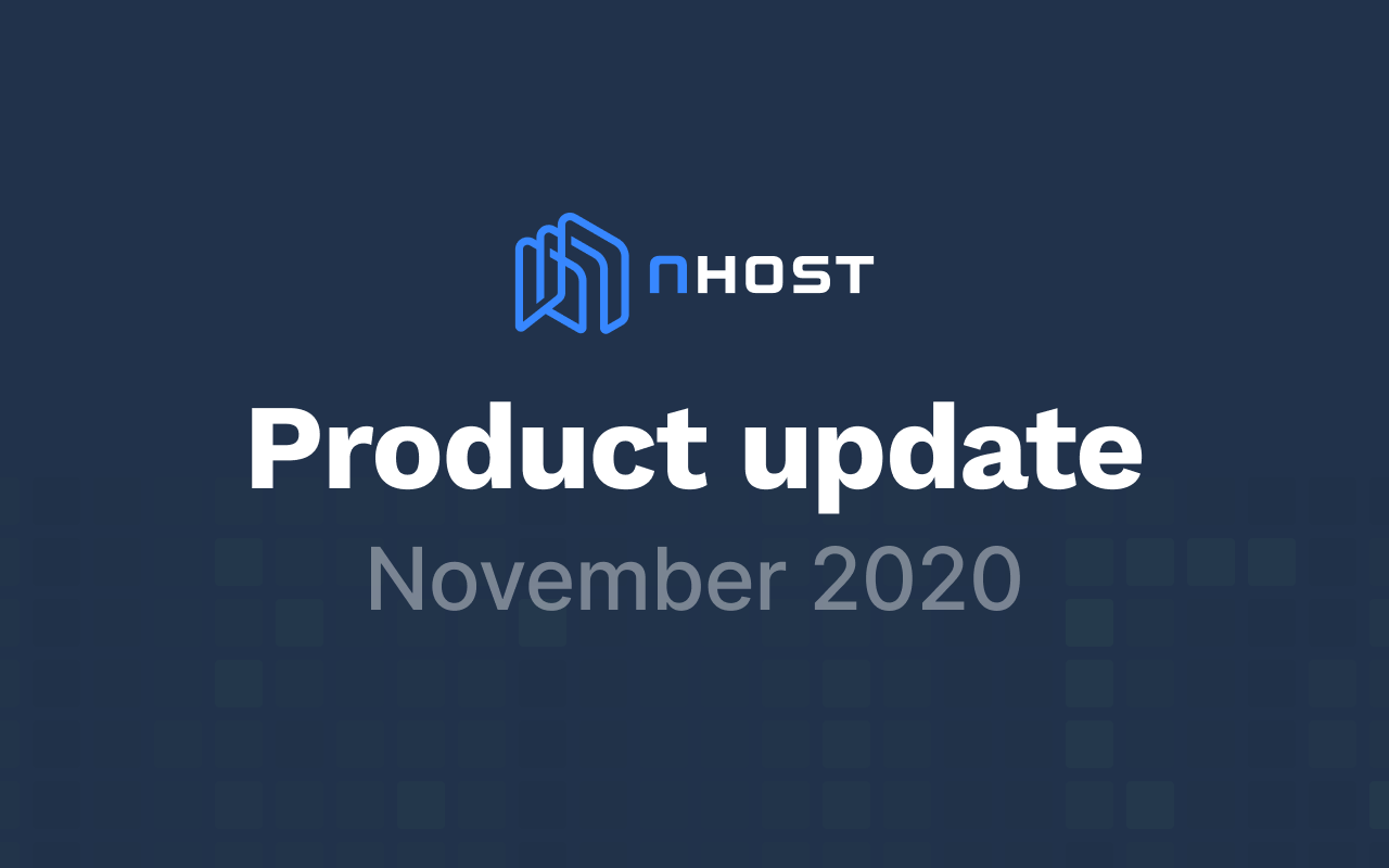 Banner of Nhost November 2020