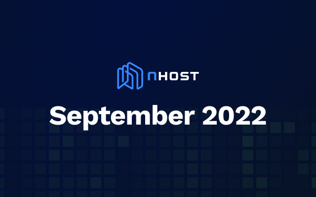 Banner of Nhost September 2022