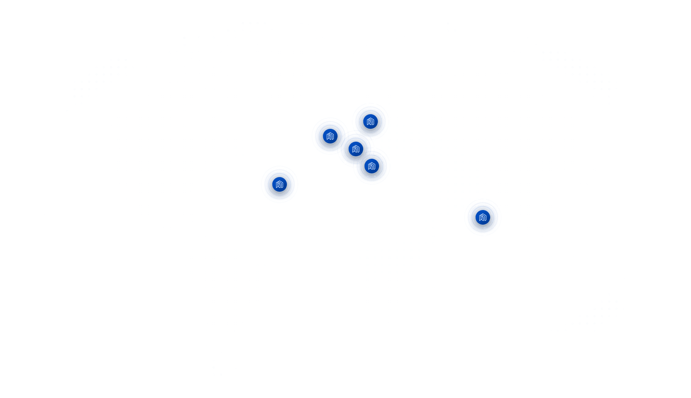 World Map with glowing Nhost logos where team members are located