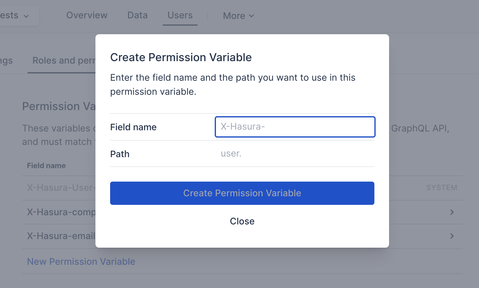 Permission Variables