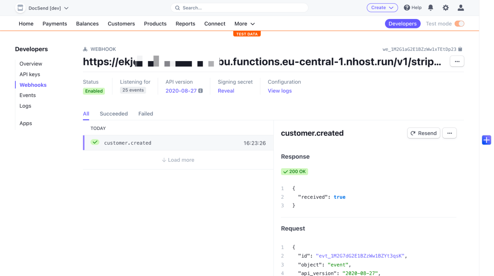 Use Nhost Serverless Functions to receive webhooks from stripe