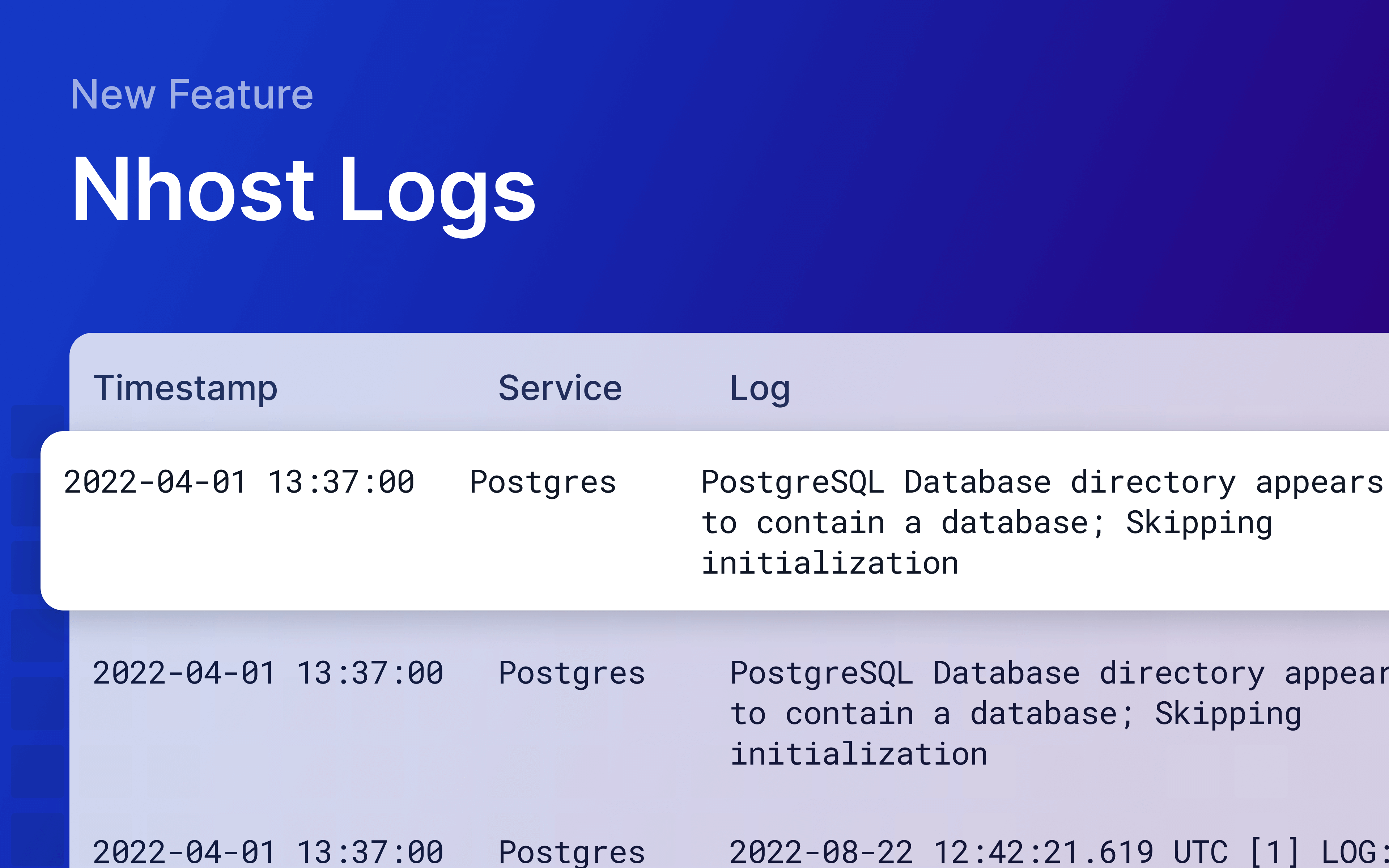 Nhost Logs